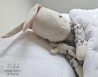 Bunny Sewing Pattern PDF Instant Download with Step-by-Step Instructions Bunny Kids Doll