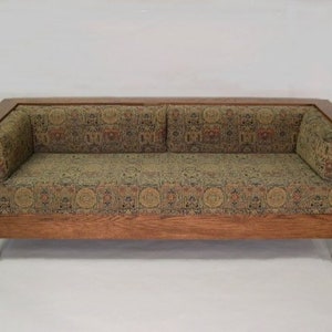 Mission Arts & Crafts Stickley Style Prairie Panel Settle Sofa