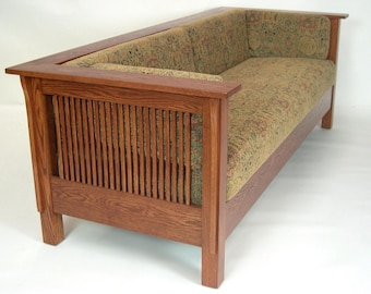 Mission Arts & Crafts Stickley Style Prairie Spindle Settle Sofa