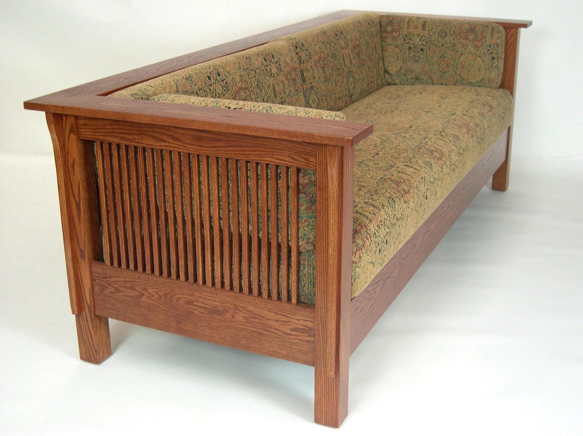 Mission Arts & Crafts Stickley Style Prairie Spindle Settle Sofa