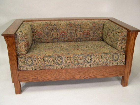 Mission Arts And Crafts Stickley Style Prairie Panel Settle Etsy