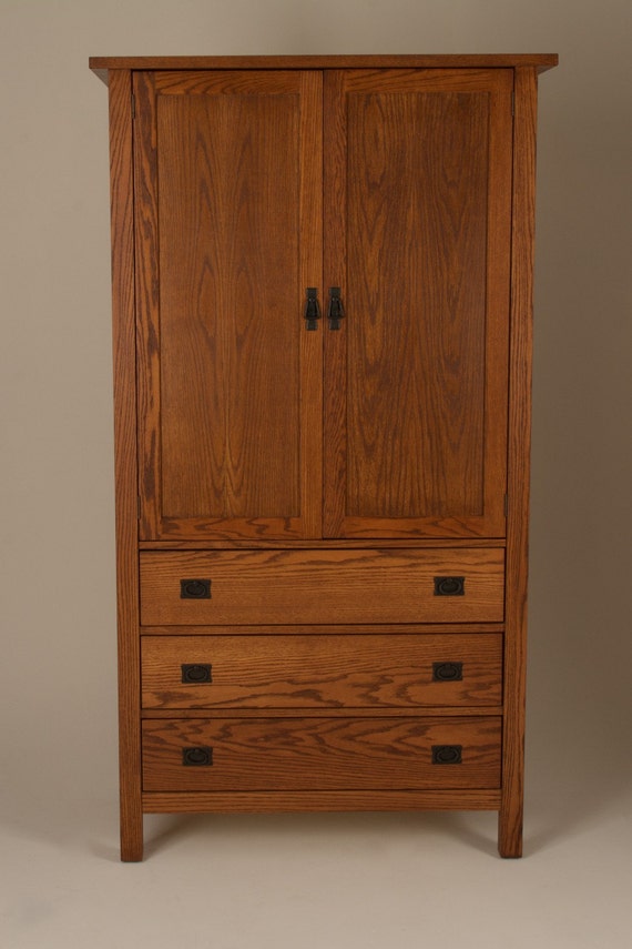 Mission Arts Crafts Stickley Style Wardrobe Armoire Etsy