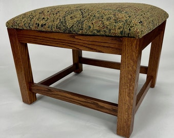 Mission Arts & Crafts Stickley style Fabric Footstool Ottoman Hassock New