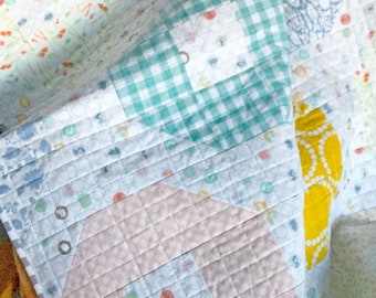 Baby Quilt, CribToddler Quilt, Handmade Quilt