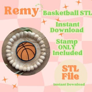 Basketball STL Cookie Stamp File | 3D Printing | Cookie Stamp | Instant Download