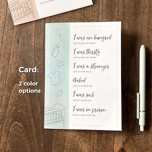 Afdrukbare "The Least of These" 5 x 7 schriftkaart voor Moederdag of babyshower