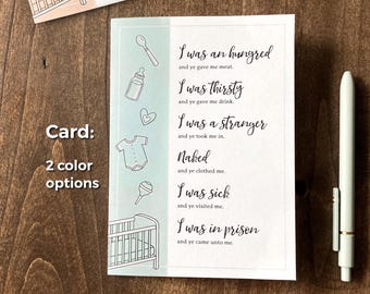 Printable "The Least of These" 5x7 scripture card for Mother’s Day or baby shower