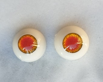 Ojos de muñeca renacida 12 mm / 0,47 pulgadas - 1 par de ojos de muñecas amarillas y rojas, ojos de peluche, ojos bjd, ojos de juguete