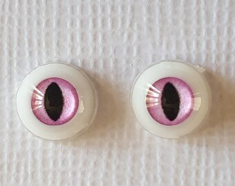 Ojos de muñeca renacida de 6 mm / 0,24 pulgadas - 1 par de ojos de gato rosas, ojos de muñeca, ojos de peluche, ojos bjd, ojos de juguete