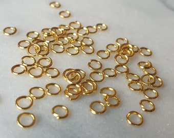 3mm Gold Plated Jump Rings - Strong Jewellery Findings - 200 pièces