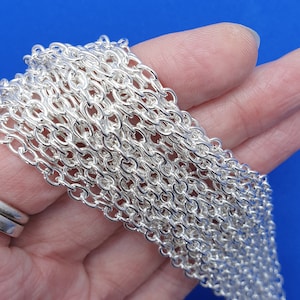 1 meter Silver Plated Chain 5 x 3.5mm - nickel free continuous silver plated chain
