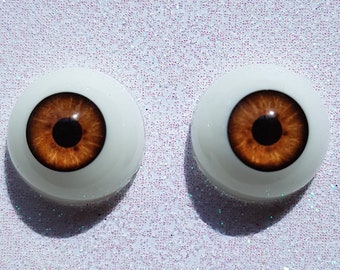 Reborn doll eyes 20mm / 0.78 inches - 1 pair medium-brown dolls eyes, plushie eyes, bjd eyes, toy eyes