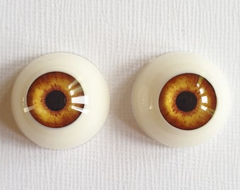 Yeux de poupée Reborn grandeur nature pour adulte, 24 mm / 0,94 pouces - 1 paire d'yeux de poupée ambre, yeux de peluche, yeux de bjd, yeux de jouet