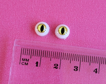 Ojos de muñeca renacidos 8 mm / 0,31 pulgadas - 1 par de ojos de gato amarillos, ojos de muñeca, ojos de peluche, ojos bjd, ojos de juguete