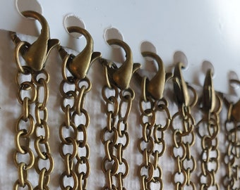 12 x Antique Bronze 18" / 46cm Cable Chains - 4x3mm link with Lobster Clasp - Bulk Wholesale Necklace Chains