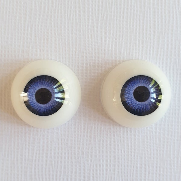 Reborn doll eyes 20mm / 0.78 inches - 1 pair rich blue swirly dolls eyes, plushie eyes, bjd eyes, toy eyes