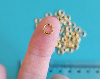 6mm Gold Plated Jump Rings - 100 pieces - Strong Jewellery Findings - 20 Gauge