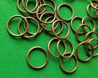 12mm Antique Bronze Jump Rings 100 pieces - Large jump rings - Strong Jewellery Findings