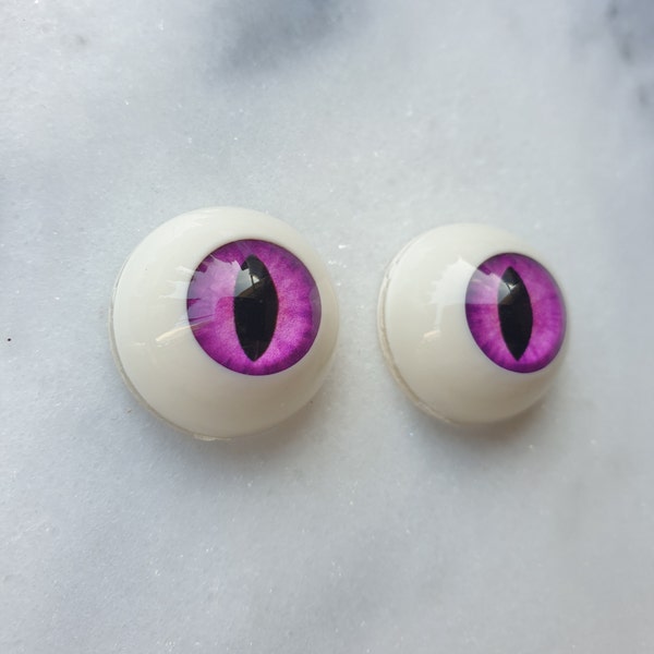 Reborn doll eyes 20mm / 0.78 inches - 1 pair hot pink snake eyes, doll eyes, plushie eyes, bjd eyes, toy eyes