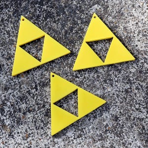 3 x Laser cut acrylic Delta Triforce charms