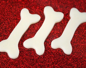 3 x Large laser cut acrylic bone cabochons - jewellery making, crafting, scrapbooking