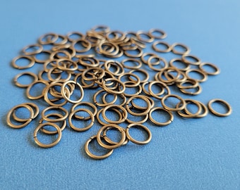 8mm Antique Bronze jump rings 100 pieces - Large jump rings - Strong Jewellery Findings