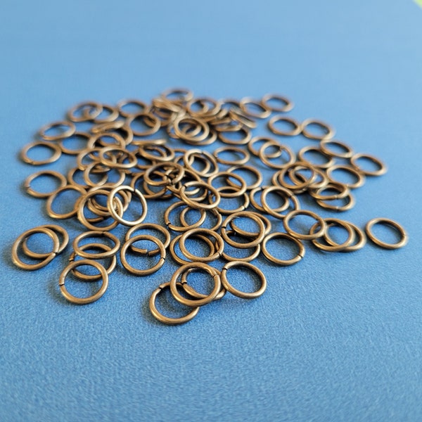 Bagues de saut en bronze antique de 8mm 100 pièces - Grandes bagues de saut - Strong Jewellery Findings