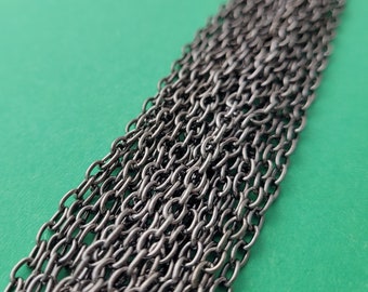 1 meter Gunmetal Black Chain 5 x 3.5mm - nickel free continuous trace chain