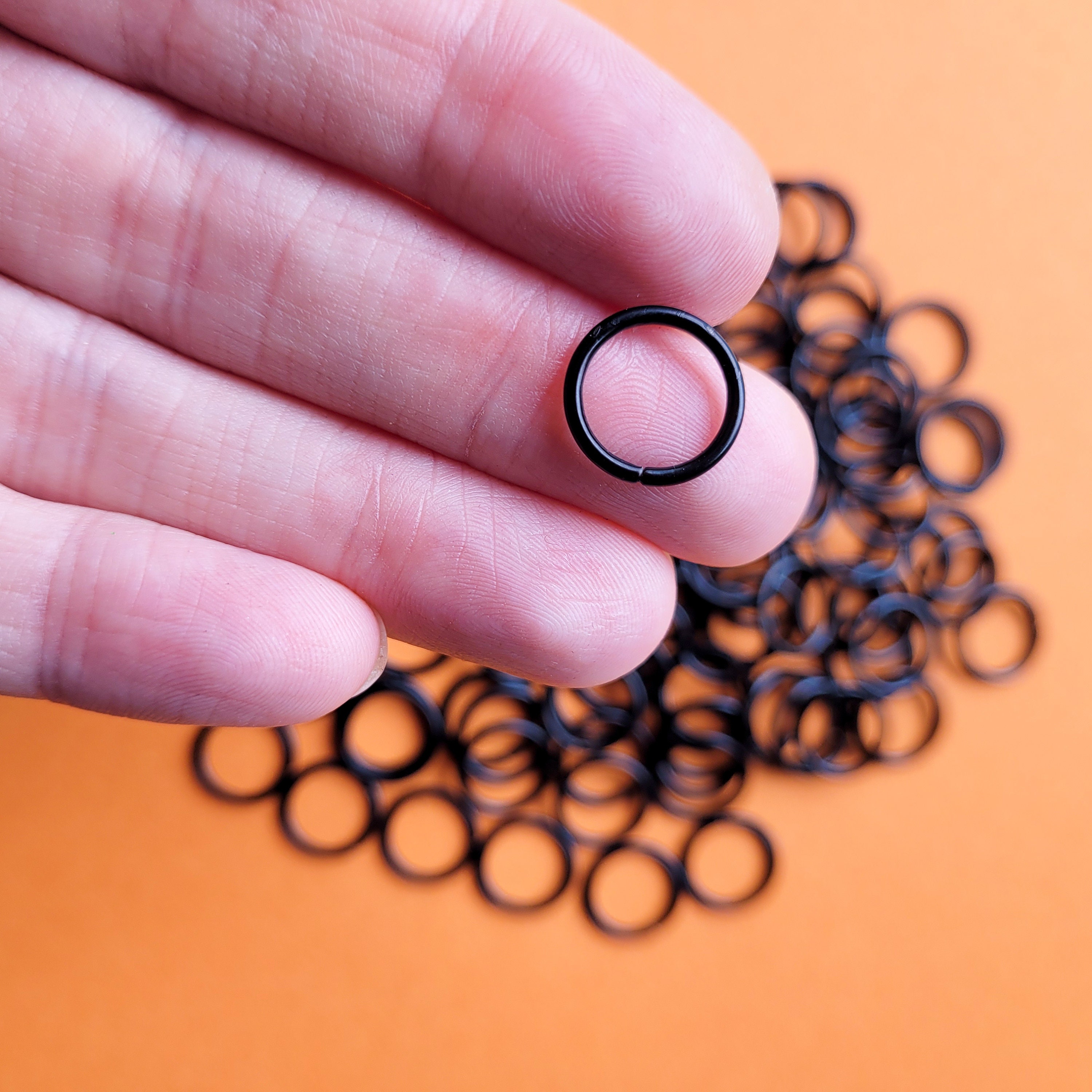 12mm BLACK Open Jump Rings (Nickel Free), 100 Pieces • 2wards Polymer Clay