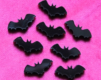 8 Laser geschnittene Fledermaus Cabochons aus Acryl