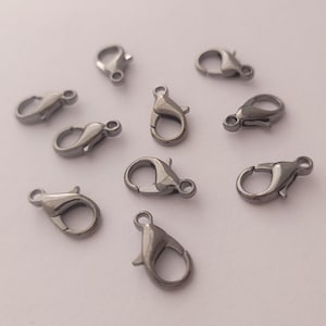10pcs Gunmetal lobster clasps - 14mm x 8mm - Fast Shipping from UK seller