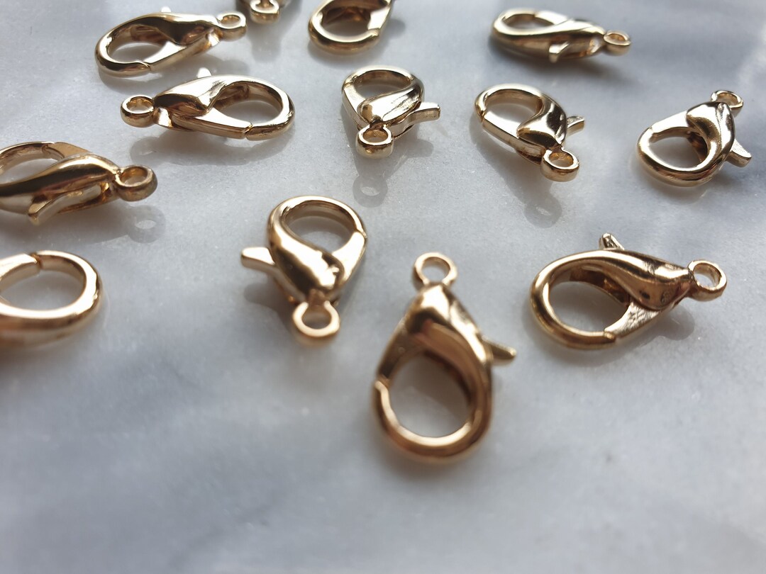 Gold Plated Lobster Clasps 14mm X 8mm 10 Pieces Etsy