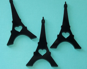 3 x Eiffel Tower laser cut pendants - any colour