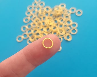 7mm Gold Plated Jump Rings - Strong Jewellery Findings - 100 pieces