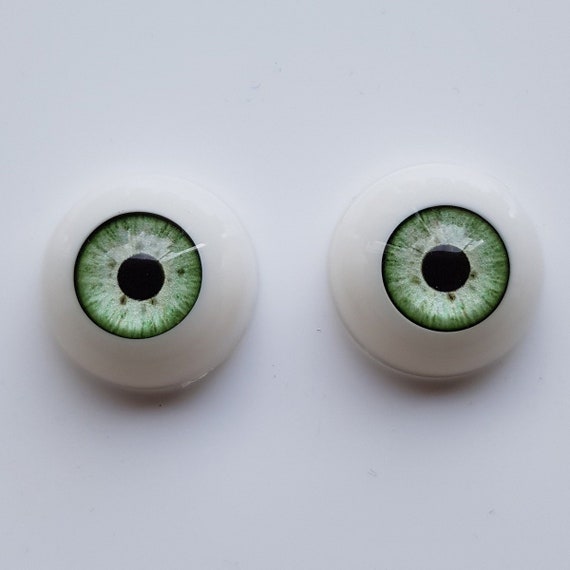 Reborn doll eyes 20mm / 0.78 inches - 1 pair light green dolls eyes, plushie eyes, bjd eyes, toy eyes