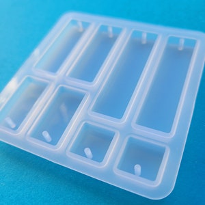 Silicone rectangle pendant mould - craft supplies - Fast shipping from a UK seller