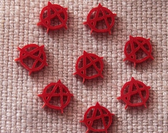 8 x Anarchy symbool Laser cut-kleuren