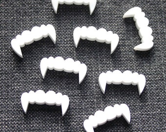 8 x laser cut acrylic vampire teeth cabochon