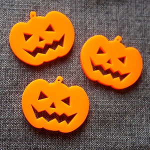 3 x Laser cut acrylic Pumpkin pendants