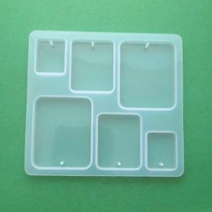 Silicone wide rectangle pendant mould - craft supplies - Fast shipping from a UK seller