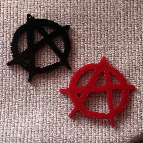 3 x Anarchy symbol laser cut pendant - any colour - for jewellery making, necklaces, crafts