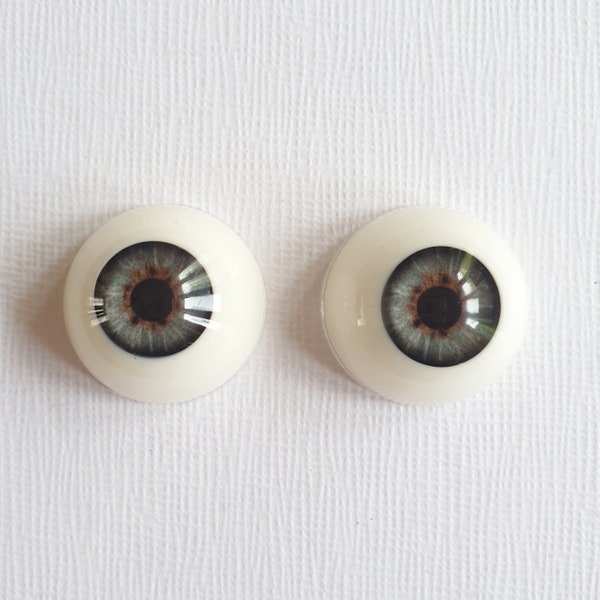 Reborn doll eyes 20mm / 0.79 inches - 1 pair grey dolls eyes, plushie eyes, bjd eyes, toy eyes