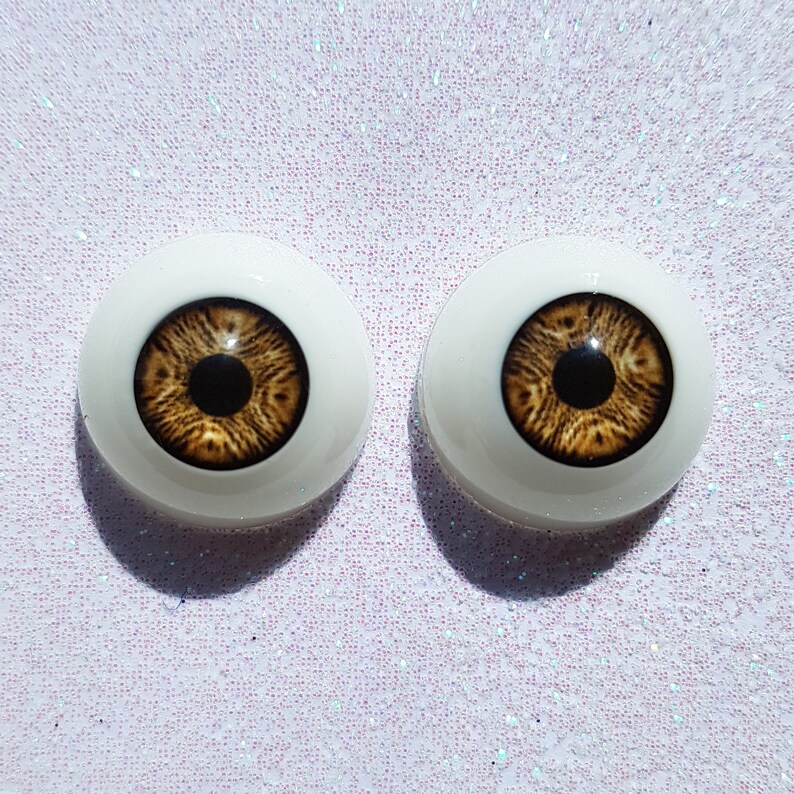 plushie eyes toy eyes bjd eyes 1 pair kaleidoscope pattern amber yellow dolls eyes Reborn doll eyes 20mm 0.78 inches