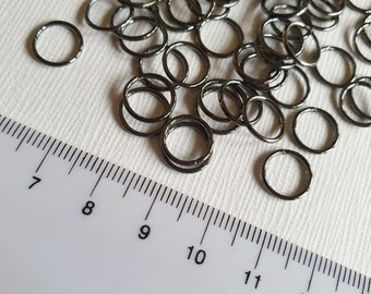 10mm Gunmetal Black Jump Rings 100 pieces - Large jump rings - Jewellery Findings