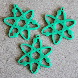 3 x Laser cut acrylic Atom charms