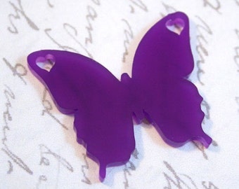 2 x laser cut acrylic Butterfly pendants - choice of colours - jewellery making, crafting, scrapbooking