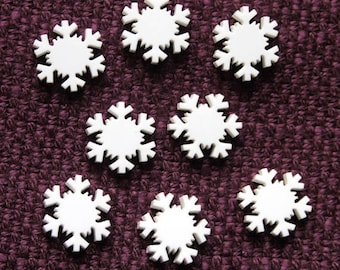 8 x cabochons de flocon de neige acrylique découpé au laser