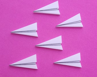 6 x Laser cut acrylic paper aeroplane cabochons