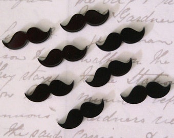 8 x cabochons de moustache acrylique découpé au laser