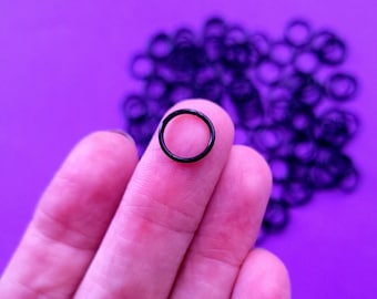 10mm Black Jump Rings 100 pieces - Large jump rings - Jewellery Findings